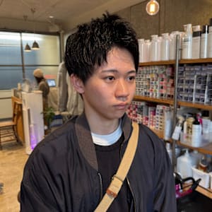 メンズショート/パーマ/メンズカット/刈り上げ/アップバング