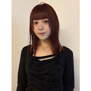 重ため前髪/レイヤー/ボルドー