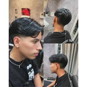 テーパーフェード×センターパート