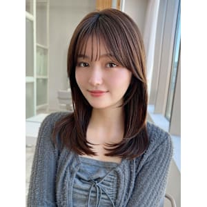 30代40代に人気後れ毛がかわいいくびれヘアシャギーレイヤー