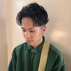 メンズパーマ/ニュアンスパーマ/アップバング/ツーブロック