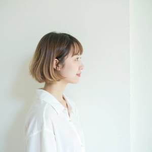 柔らかベージュショートボブ