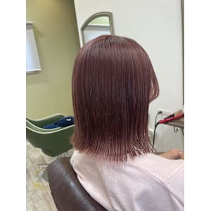ブリーチカラー/結べるボブ/秋色