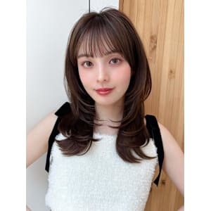 暗髪×髪質改善で憧れのツヤ髪に♪ワンカールセミロング