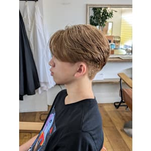 センターパート　ブリーチ