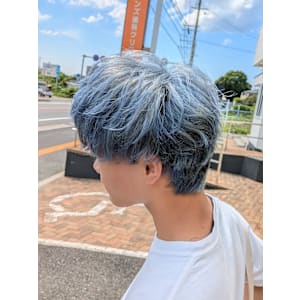 メンズショート　ブリーチカラー