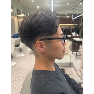 ツーブロックソフト　カールパーマ