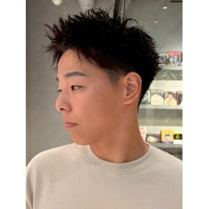 メンズショート アップバング スパイキーショート 眉毛カット