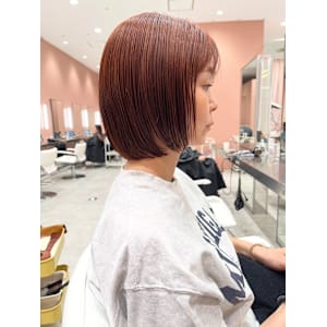 ゆったり前上がりボブ/ハイライト/オレンジ - KENJE横浜-Smart Salon-【ケンジヨコハマスマートサロン】掲載中