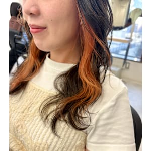 オリーブ×オレンジインナーカラー