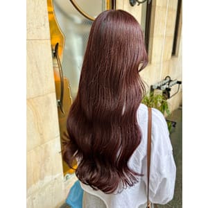 ブリーチなしダブルカラー！赤すぎない大人のワインレッド