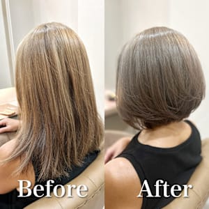 白髪ぼかし(グレー系ボブスタイル)白髪キレイにマイナス10歳 - F.U.N 竹ノ塚店【ファン】【ファン タケノツカテン】掲載中