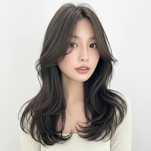 アディクシーカラーハイライトダブルカラーレイヤーカット韓国