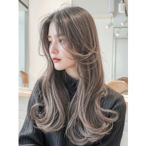 アディクシーカラーハイライトダブルカラーレイヤーカット韓国