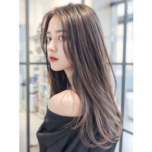 アディクシーカラーハイライトダブルカラーレイヤーカット韓国