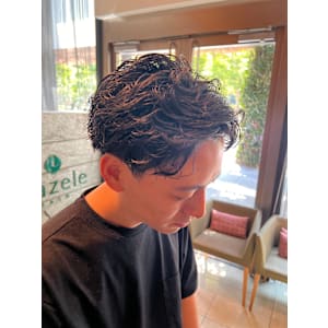 【お客様スタイル】アップバングショート／パーマ／ツーブロック