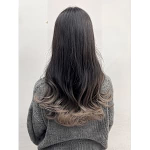 裾カラーホワイトベージュ