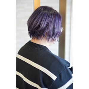 アメジストグラデーション×ハンサムウェーブショート - mouf -hair&eyelash-【ムゥフ ヘアアンドアイラッシュ】掲載中