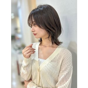 大人レイヤーボブ/スモーキーグレージュKchiara福岡奥野