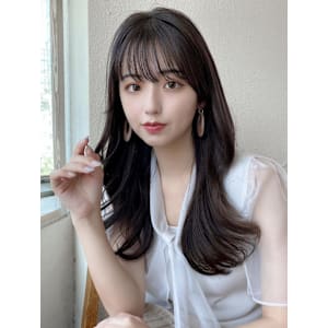 暗髪×髪質改善で憧れのツヤ髪に♪ワンカールセミロング