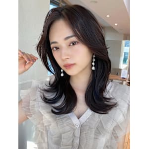 暗髪×髪質改善で憧れのツヤ髪に♪ワンカールセミロング