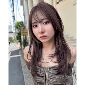 レイヤーワンホン韓国ハッシュカットグレージュ髪質改善