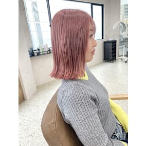 ピンクベージュ×ロブ