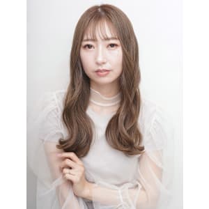 髪質改善カラー ミルクティーベージュ ゆる巻き ダメージレス