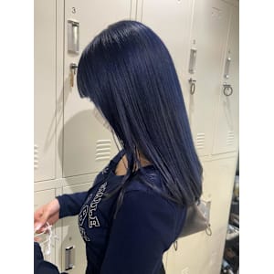透明感×ツヤ感◎大人っぽネイビーブルー/ブリーチ - FACE。石川町【フェイスイシカワチョウ】掲載中