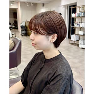 マッシュショート×丸み×ショートボブ×秋カラー×元町横浜