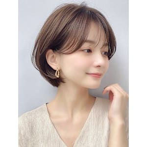 ショート 大人ショート くびれヘア ボブ 前髪 白髪染め