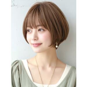 ショート ボブ ベージュ アッシュ 透明感 顔周り 30代