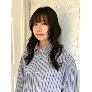 【YOKE】ナチュラルブラウンレイヤーロング顔周り前髪