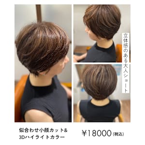 3Dハイライト×ショート - センター北 美容院 lea/1 HANARE【センターキタ ビヨウイン レアワン ハナレ】掲載中