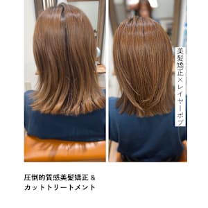 ”圧倒的ツヤ感”美髪矯正×レイヤーボブ - センター北 美容院 lea/1 HANARE【センターキタ ビヨウイン レアワン ハナレ】掲載中