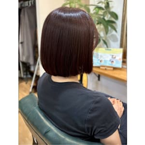 切りっぱなしボブ 艶髪 髪質改善 ブラウンベージュ 20代