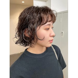 コンパクトマッシュショートボブニュアンスパーマパーマ横浜