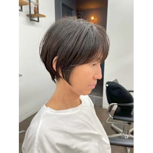 マッシュショートボブ小顔30代40代50代グレーカラー横浜