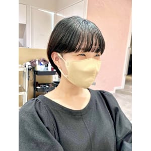 ショートボブ×マッシュショート×丸み×前髪あり×横浜20代