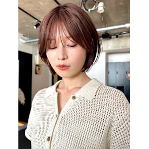 since 銀座 【シンス】×ピンクベージュミニボブスタイル