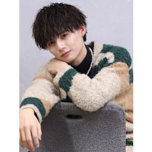 ツイストスパイラル　マッシュ　ブラウンカラー