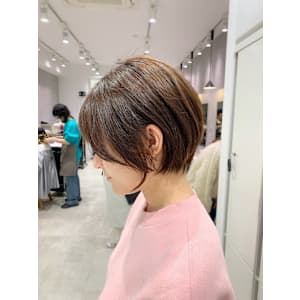 20代30代40代大人丸みショートボブ白髪ぼかしハイライト