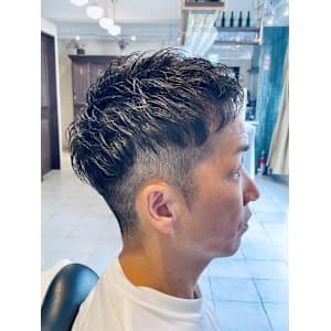 【40代 男性】ロンドンツーブロックパーマ（大宮/バーバー）