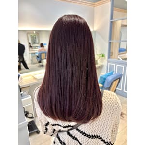 ロングヘアピンクレッドカラー赤羽美容院