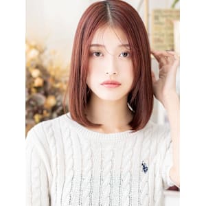 センターパート艶カラー切りっぱなしボブディ　バーガンディ - COVER HAIR & SPA bliss【カバーヘア アンド スパ ブリス】浦和/浦和西口店【カバー ヘア アンド スパ ブリス ウラワ ウラワニシグチテン】掲載中