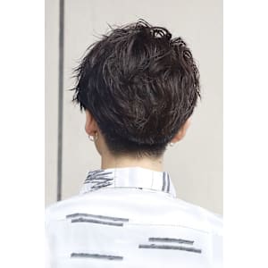 爽やかツーブロックかきあげショート