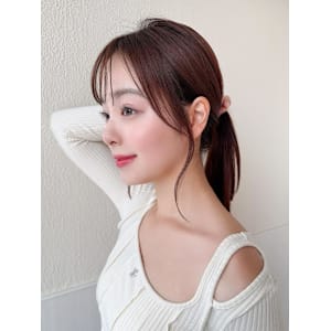 結んでもかわいいくびれセミロング × ミルクティベージュ