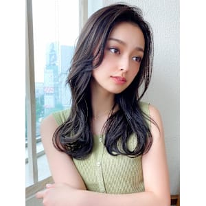 暗髪×髪質改善で憧れのツヤ髪に♪ワンカールセミロング