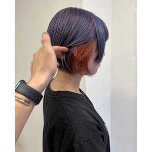 #ミニボブ×寒色暖色デザインカラー♪中央林間リア