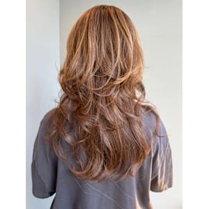 ハイレイヤー グラデーションカラー ロングウルフ 30代